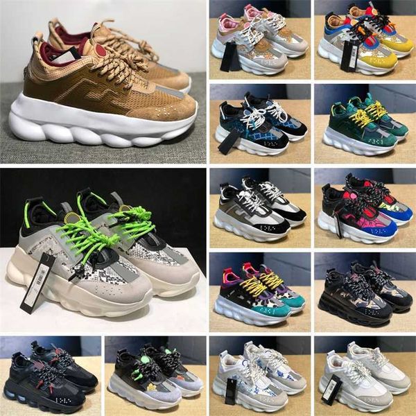 2023 designer casual shoes chain reaction wild jewels chain link trainer sneakers eur 36-45, Black